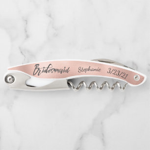 Tire-bouchon Rose Gold Personnalisé Bridesmaid Mariage personna