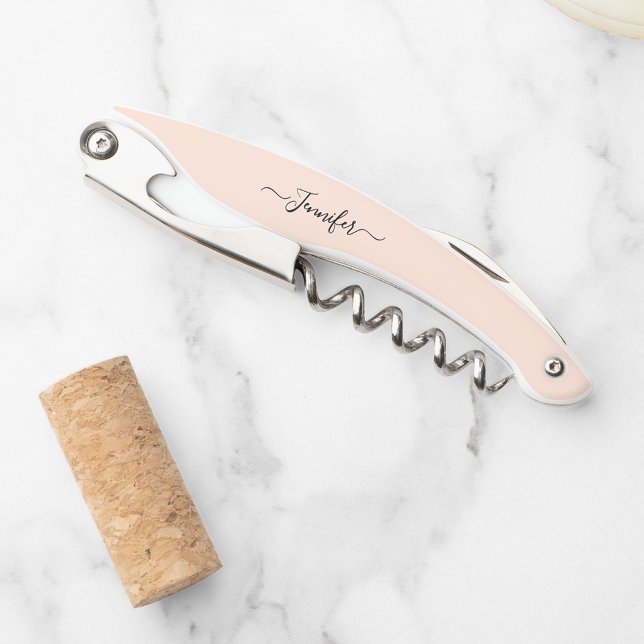 Tire-bouchon Rose Monogramme Bière Vin Vin Bouteille Ouverture (Rose Monogrammed Beer Wine Corkscrew Bottle Opener)