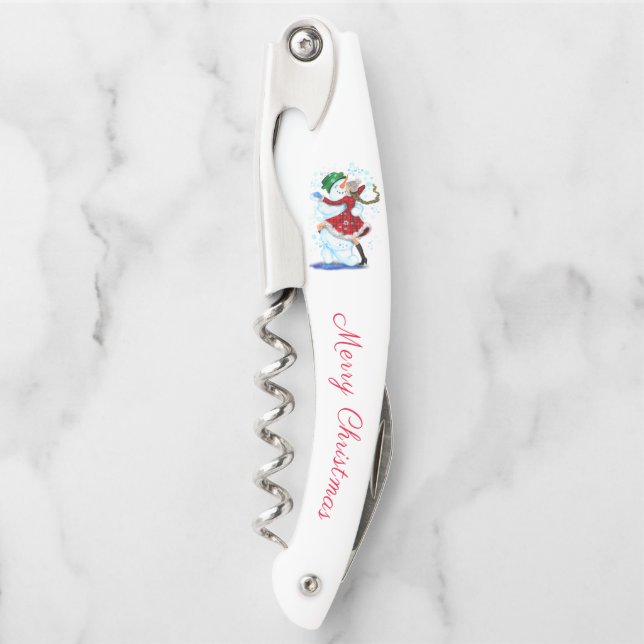 Tire-bouchon Snowman et fille du gardien de Noël (Devant)