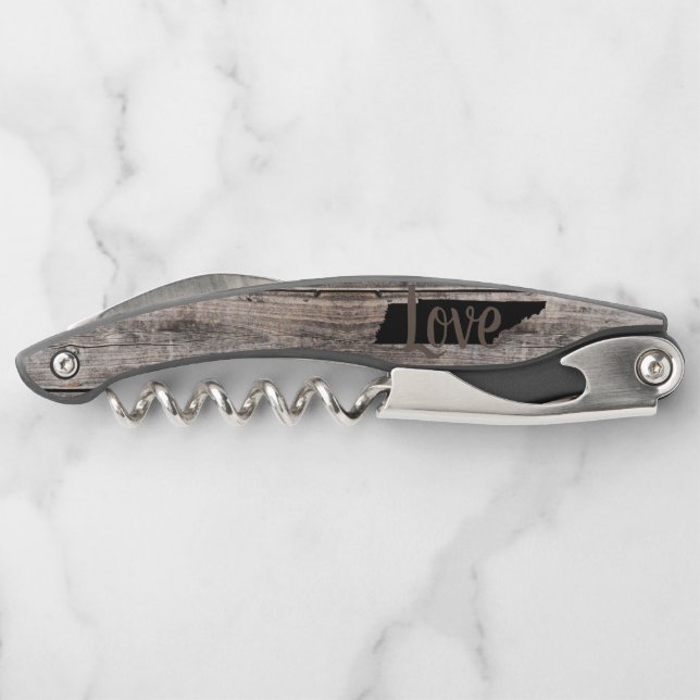 Tire-bouchon TENNESSE rustique AMOUR en écriture (Dos)