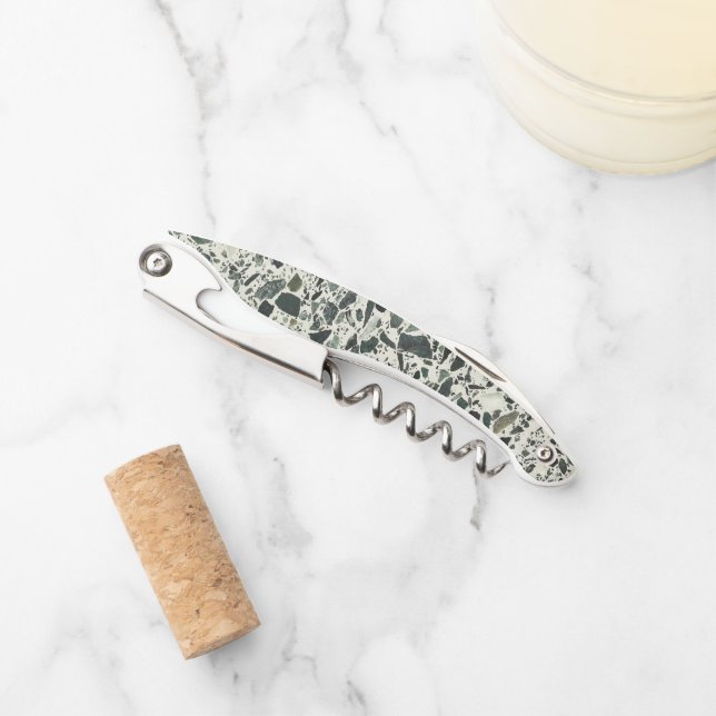 Tire-bouchon Terrazzo Vert Moderne (Devant)