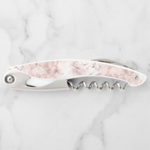 Tire-bouchon Texture de marbre élégant rose blanc or rose