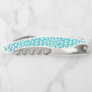 Tire-bouchon Tourquoise Leopard Patters