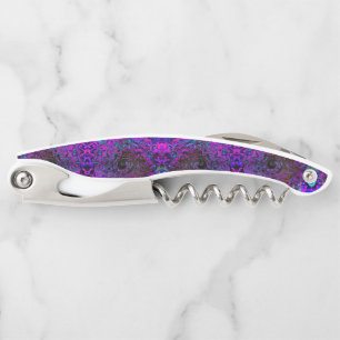 Tire-bouchon Trippy Black et Magenta Retro Liquid Swirl