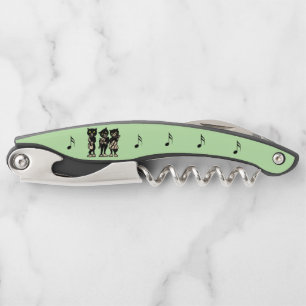 Tire-bouchon Trois Chats Noirs Jouant Instruments De Musique Ve