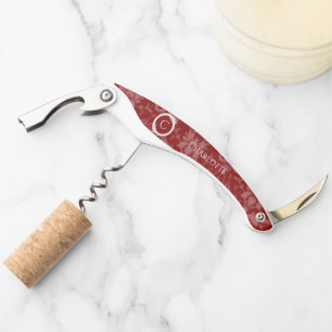 Tire-bouchon Vis-bouchon rouge élégant Damask