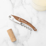 Tire-bouchon Votre nom de bateau Vintage Ancre nautique Style b<br><div class="desc">Votre nom de bateau avec Vintage bouteille d'Ancre nautique Ouverture en bois Style Waiter's Corkvis.</div>