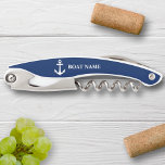 Tire-bouchon Your Boat Name Anchor Blue<br><div class="desc">Your Boat Name Anchor Blue Bottle Opener</div>