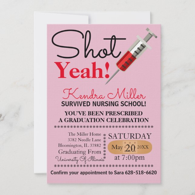 Tiré Oui ! Invitation à l'obtention du diplôme de  (Devant)