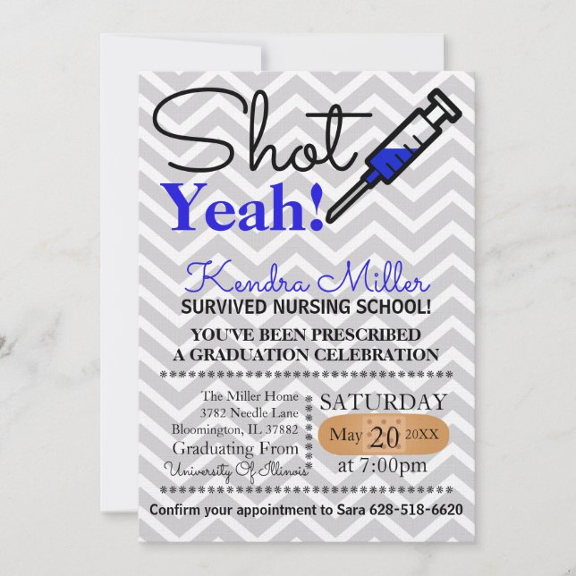 Tiré Oui ! Invitation de la Graduation School Blue (Devant)