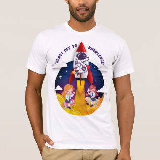 "Tirer le flambeau vers le T-shirt écolière Rocket