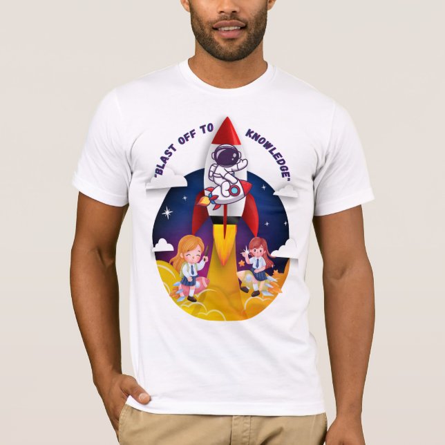 "Tirer le flambeau vers le T-shirt écolière Rocket (Devant)
