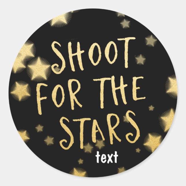 TIREZ POUR LES ÉTOILES Autocollant or et noir (Devant)