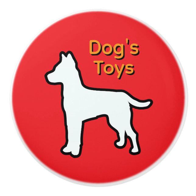 Tiroir Poignée Céramique Jouets pour Chiens (Devant)