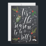 Tis la saison à être carte gaie de vacances de<br><div class="desc">Une belle conception de typographie avec des accents lunatiques de houx et de gui au-dessus d'un tableau dénomment l'arrière - plan. Facile d'éditer les secteurs des textes sur de nouveau à personnalisez votre carte ! D'autres articles à vendre dans cette conception, telle que des étiquettes, des cartes postales et des...</div>
