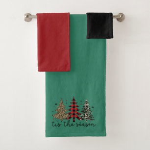 "Tis the Season" Plaid Leopard Christmas Trees