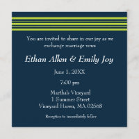 Tisbury - marine et vert - faire-part de mariage