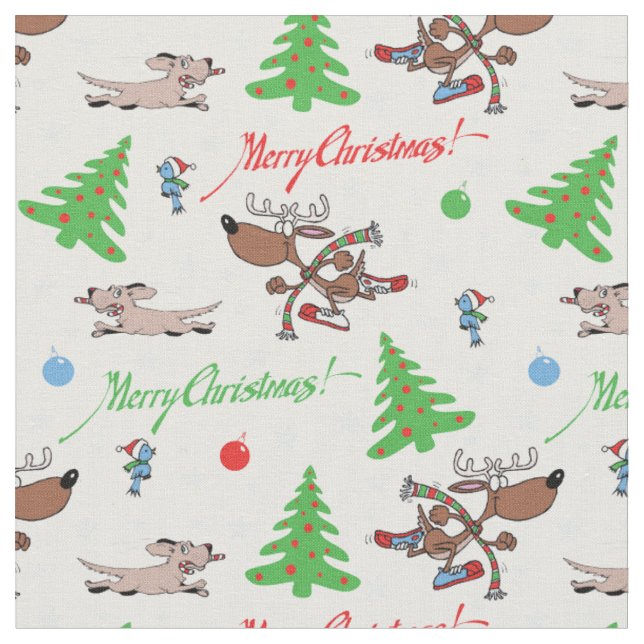 Tissu С cerf de Noël (Fermer)
