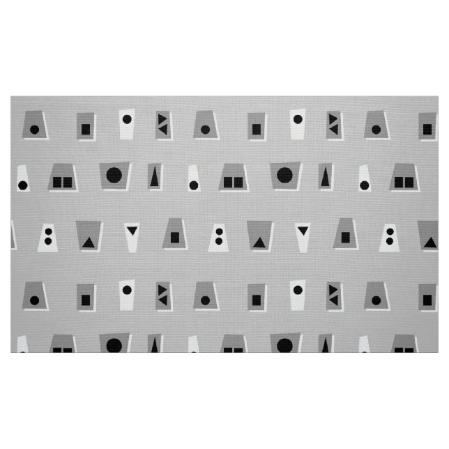 Tissu 020216 - Gris, blanc et noir sur gris CCCC CCCC (Fat Quarter)