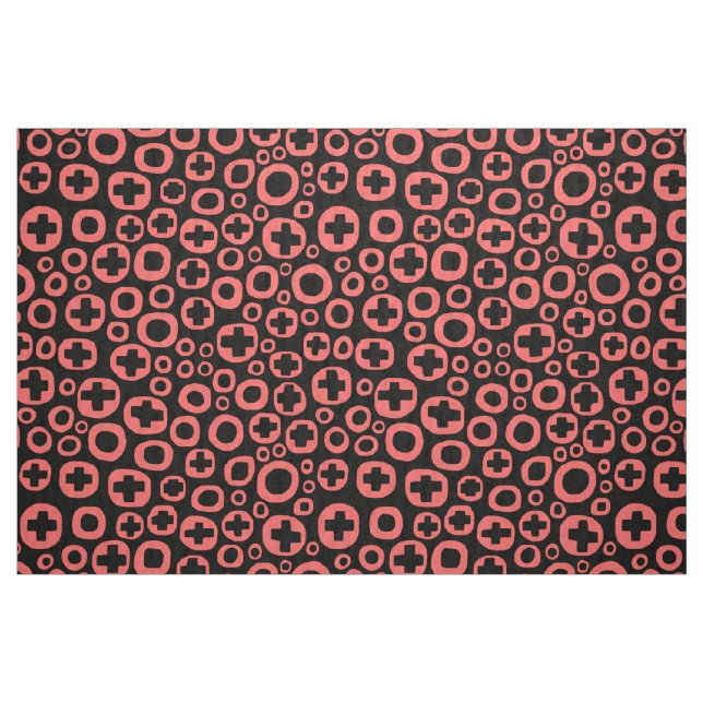 Tissu 050215 - Rose tropical sur blanc (Fat Quarter)