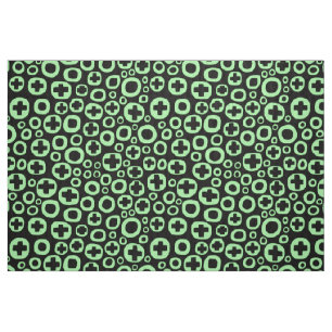 Tissu 050215 - Vert menthe sur noir