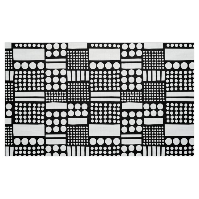 Tissu 100416 - Blanc sur noir (Fat Quarter)