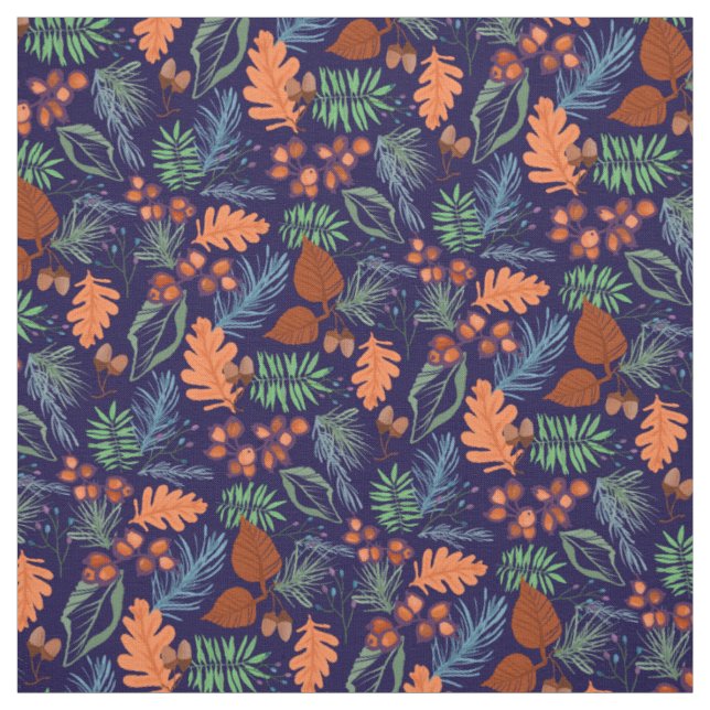 Tissu 100% coton en motif de feuilles d'automne (Échantillon)
