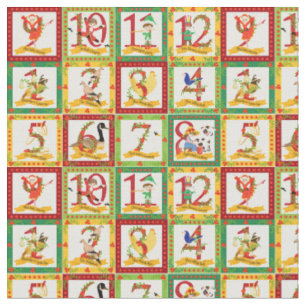 Tissu 12 Jours de Noël
