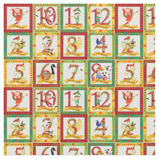 Tissu 12 Jours de Noël (Fermer)