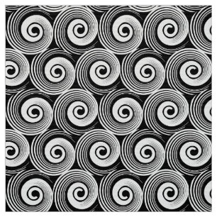 Tissu 140216 spirales - blanc sur le noir