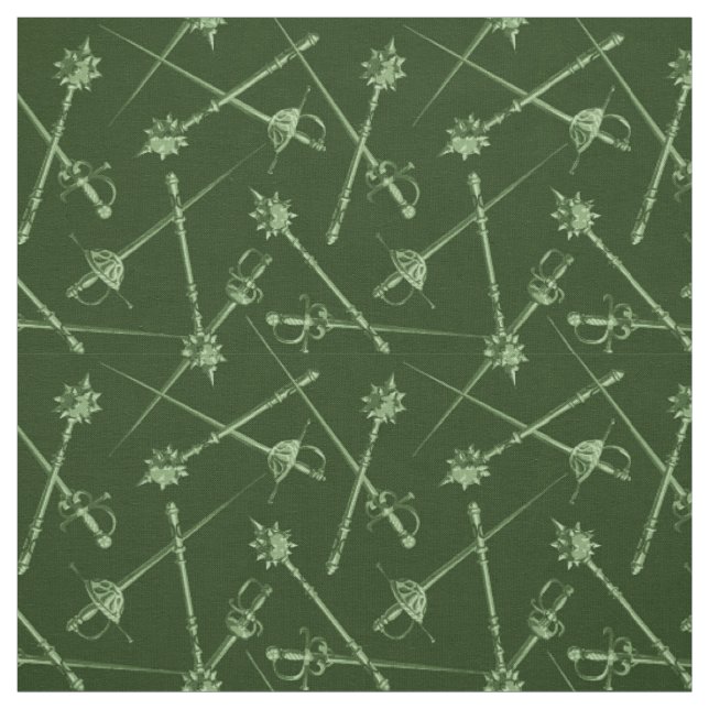 Tissu 1800 Melee Armes, Vert (Échantillon)