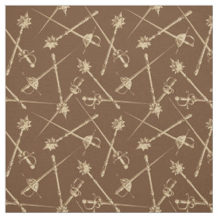 Tissu 1800s Armes à fusion, Brown de noisette
