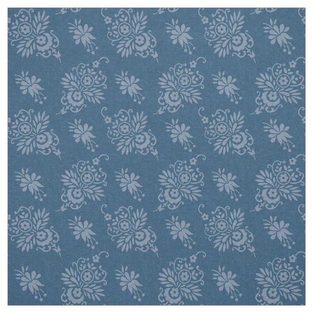 Tissu 1883 Floral, Bleu (Échantillon)