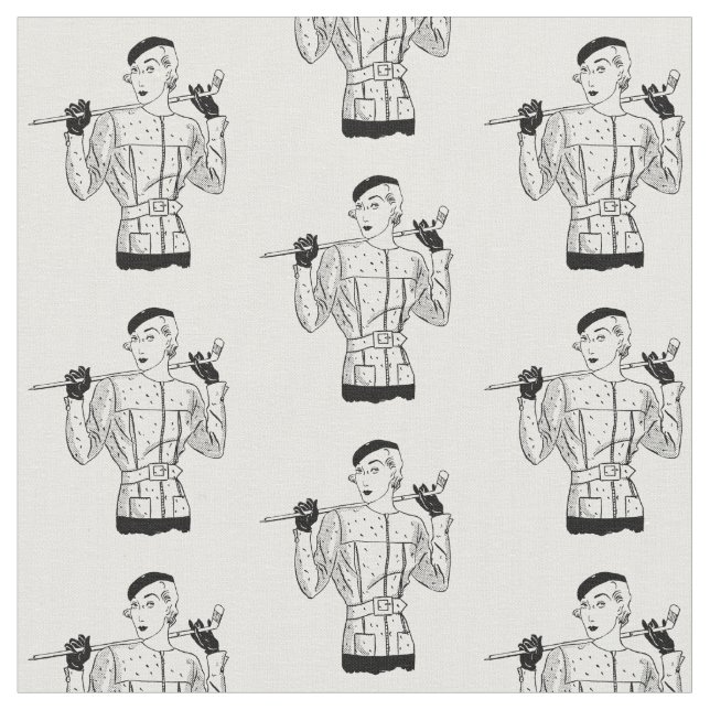 Tissu 1930 s Fashionable Lady Golfer avec le club de gol (Fermer)
