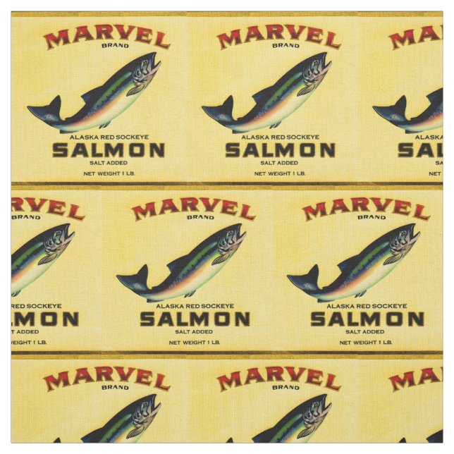 Tissu 1930s Marvel saumon peut imprimer étiquette (Échantillon)