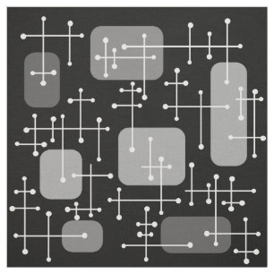 Tissu 1950 Eames Era Art Crosshairs Black White