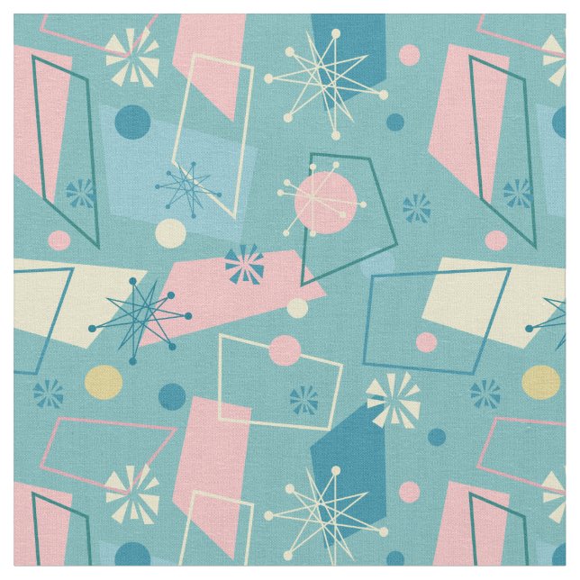 Tissu 1950 Retro Atomic Pastel Motif (Fermer)