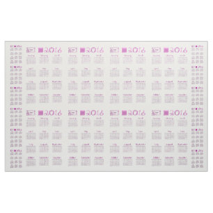 Tissu 2016 Calendrier Tea Towel Fabric Type de police