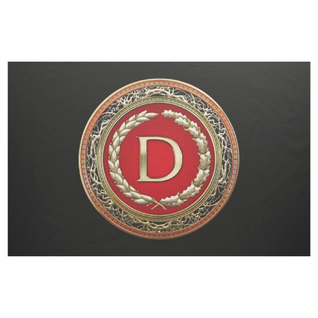Tissu [220] monogramme de cru d'or de "D" (Yard)