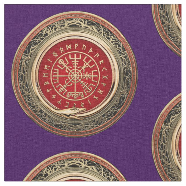 Tissu [220] Vegvisir - Viking Gold Magic Runic Compass (Fermer)