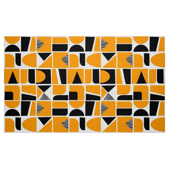 Tissu 230616 - Orange Jaune et Noir. (Fat Quarter)