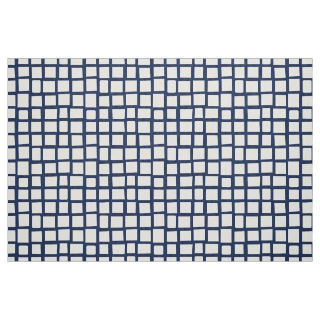 Tissu 270215 Rectangle irrégulier - Blanc sur bleu foncé (Fat Quarter)