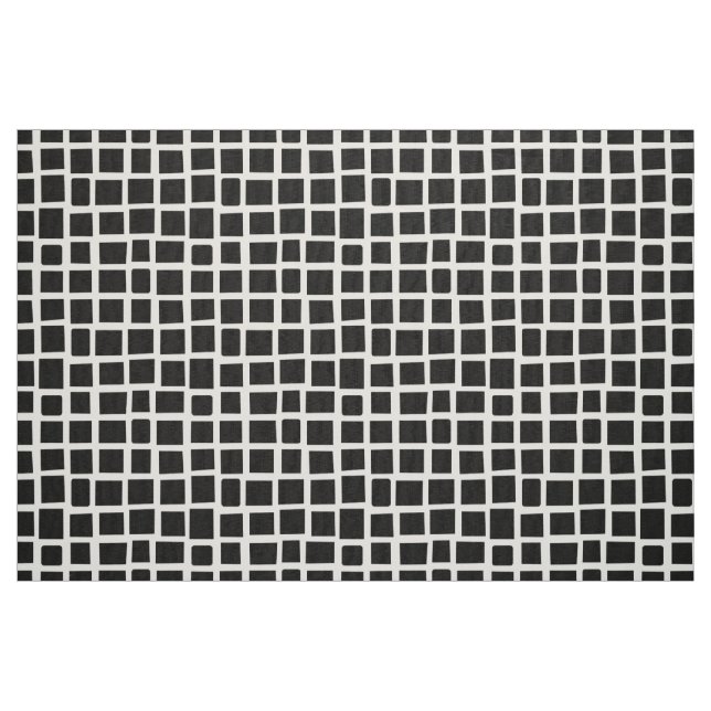 Tissu 270215 Rectangle irrégulier - Noir sur blanc (Fat Quarter)