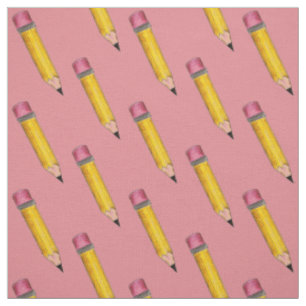 Tissu #2 Pencil Sharp Rose Yellow School Enseignant angl