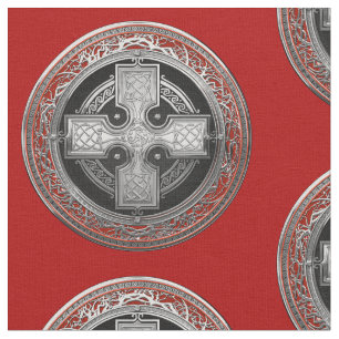 Tissu [300] Croix argentée sacrée celtique antique de