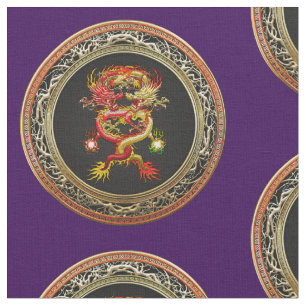 Tissu [300] Dragons rouges et jaunes