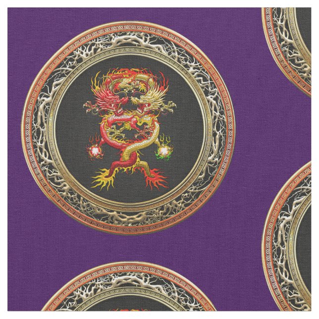 Tissu [300] Dragons rouges et jaunes (Fermer)