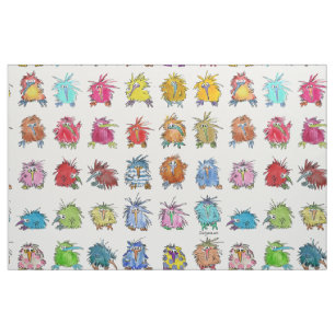 Tissu 30 Cartoon Cute Kiwi Birds Blanc