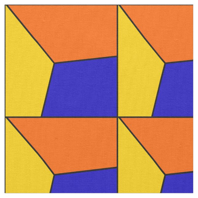 Tissu 3D Bleu Jaune Orangé Regarder (Fermer)