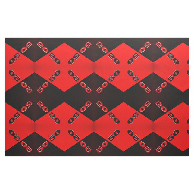 Tissu 50/50 Rouge/Noir (Fat Quarter)